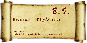 Brassai Ifigénia névjegykártya
